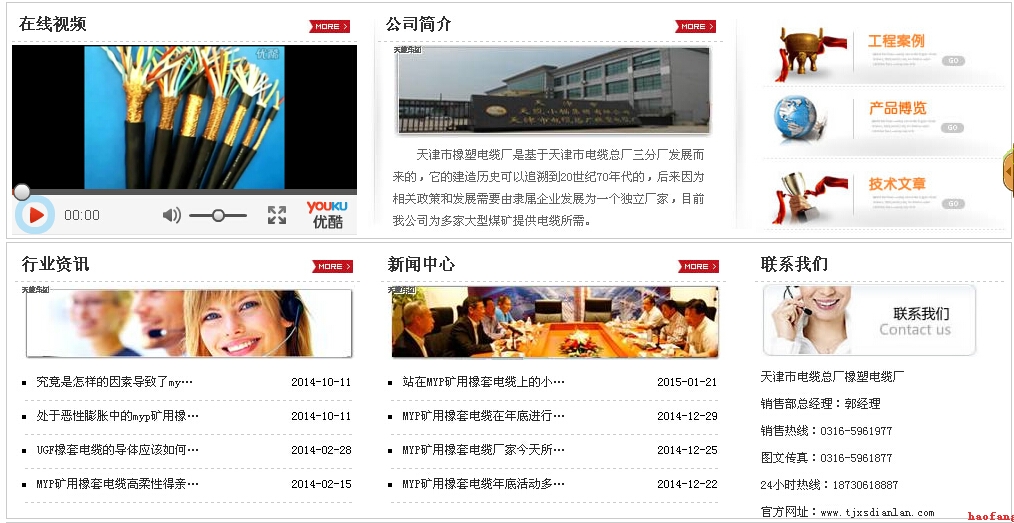 天津橡胶电缆厂网站设计效果图