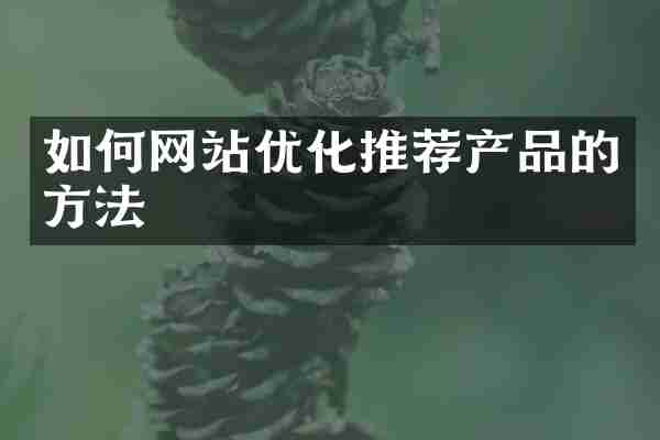 如何网站优化推荐产品的方法
