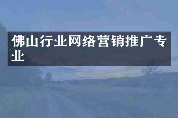 佛山行业网络营销推广专业