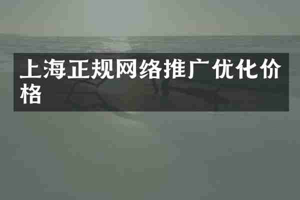 上海正规网络推广优化价格
