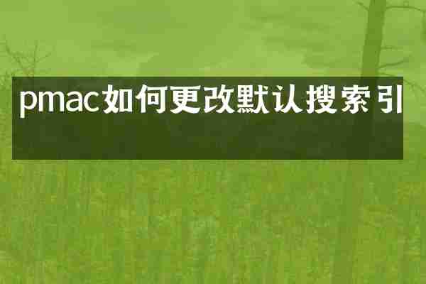 pmac如何更改默认搜索引擎