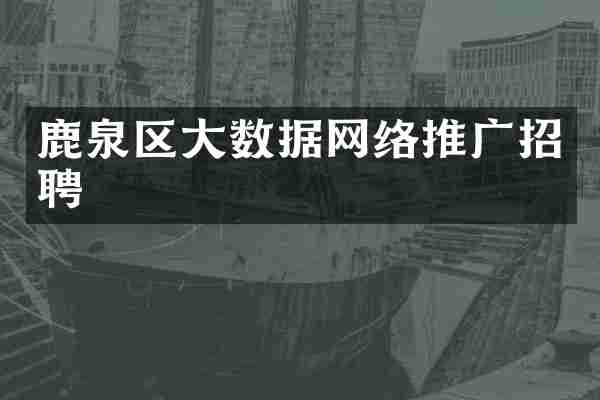 鹿泉区大数据网络推广招聘