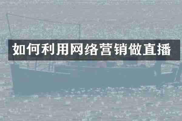 如何利用网络营销做直播