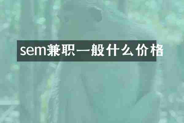 sem兼职一般什么价格