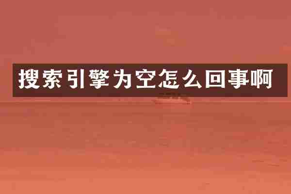 搜索引擎为空怎么回事啊