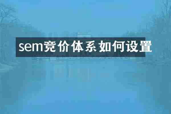 sem竞价体系如何设置