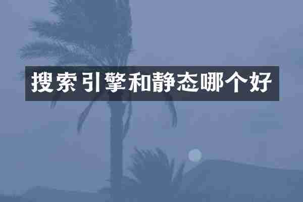 搜索引擎和静态哪个好