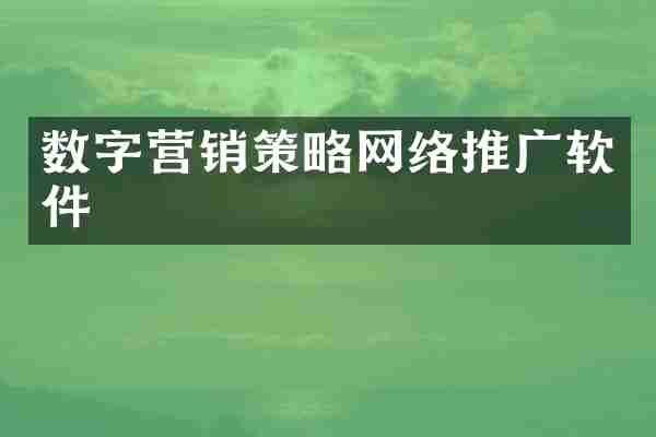 数字营销策略网络推广软件
