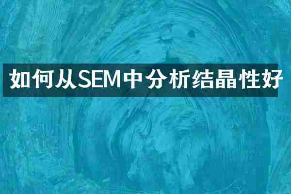 如何从SEM中分析结晶性好