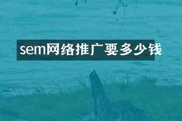 sem网络推广要多少钱