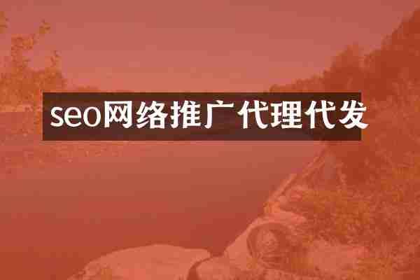 seo网络推广代理代发