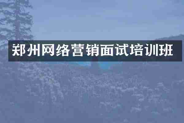 郑州网络营销面试培训班