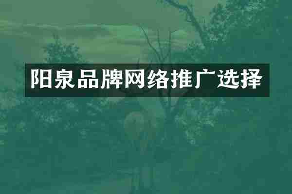 阳泉品牌网络推广选择