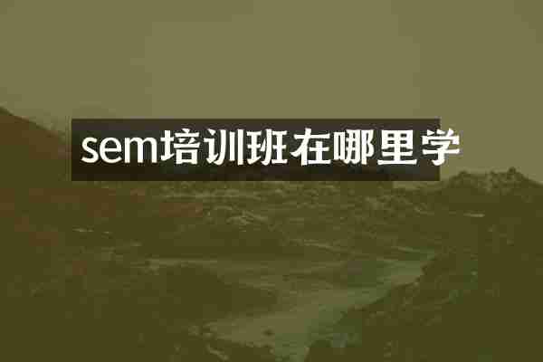 sem培训班在哪里学