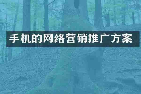 手机的网络营销推广方案