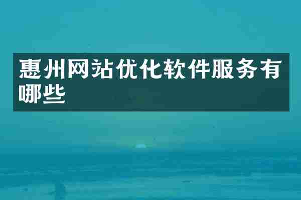 惠州网站优化软件服务有哪些