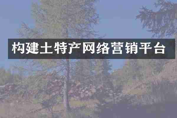 构建土特产网络营销平台