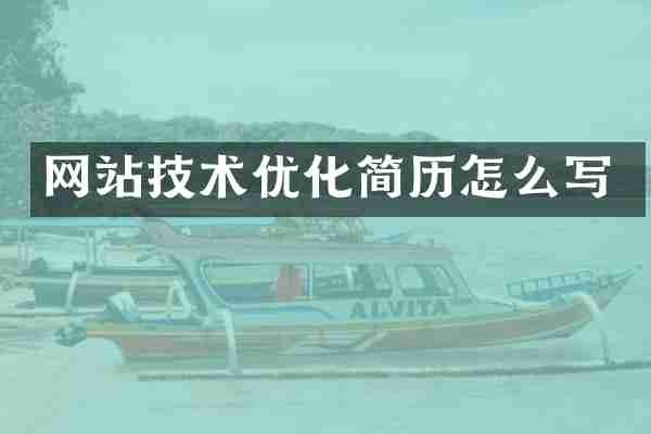 网站技术优化简历怎么写