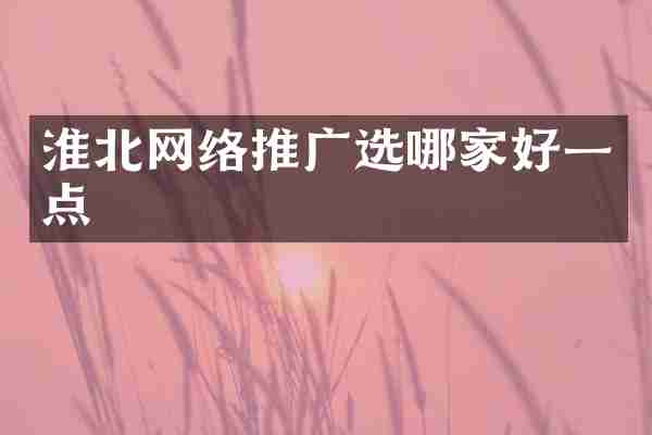 淮北网络推广选哪家好一点