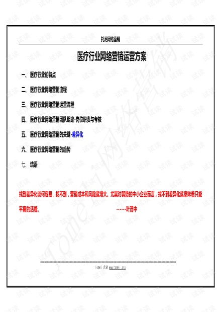 网络营销方案例文
